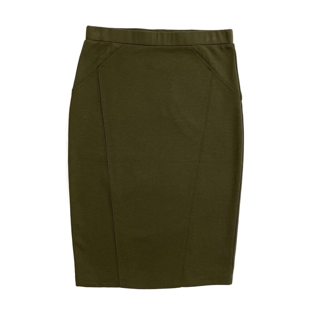 Abbeline Women’s Size Small Olive Green High Waist Knee Length Pencil Skirt